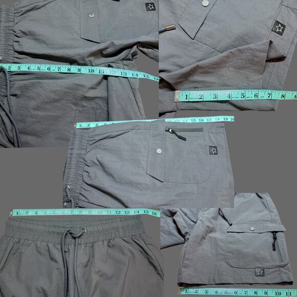 Pythia Tech Cargo Dark Gray Charcoal Mens Shorts Size M EUC - Picture 9 of 9